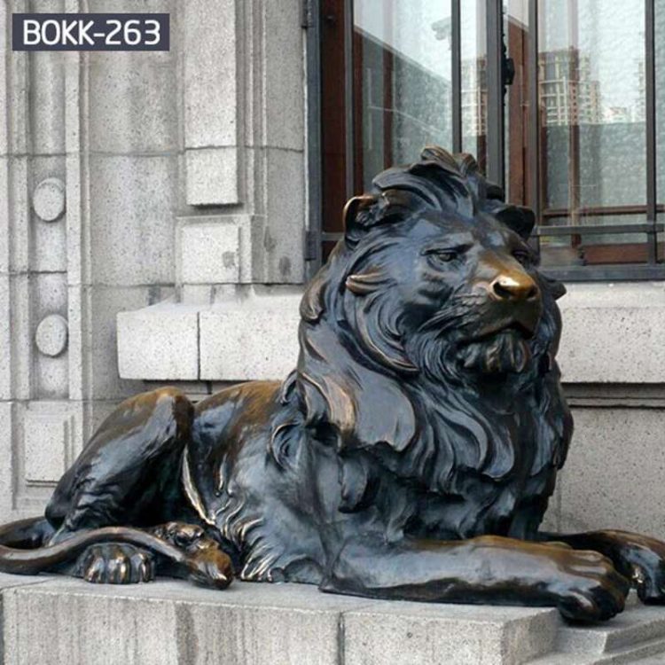Outdoor Decoration Life Size Antique Bronze Lion Statue M-203