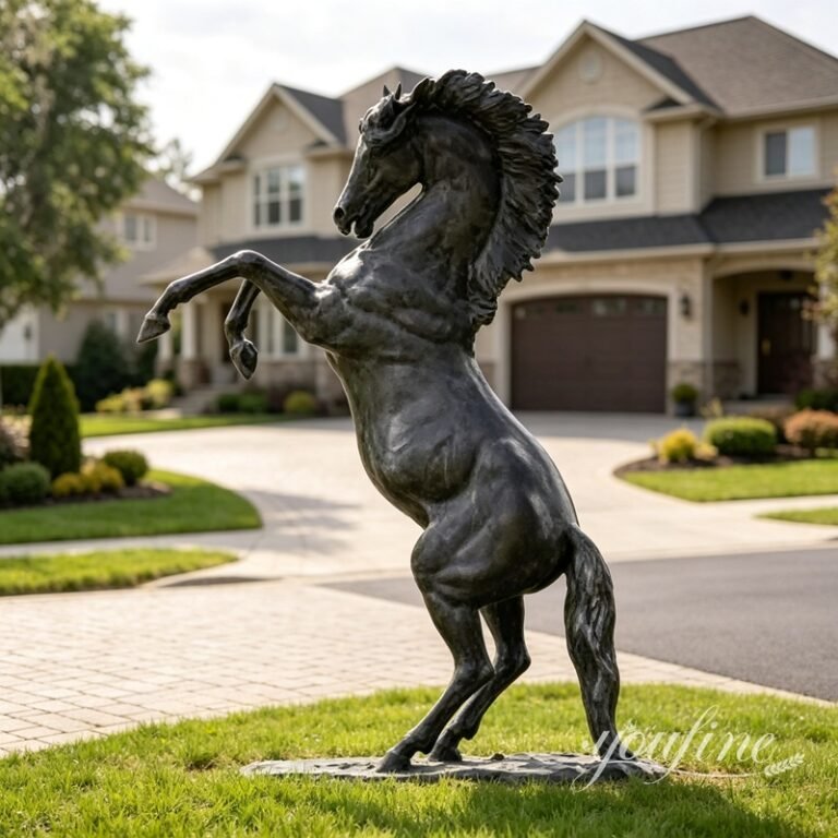 rearing horse statue