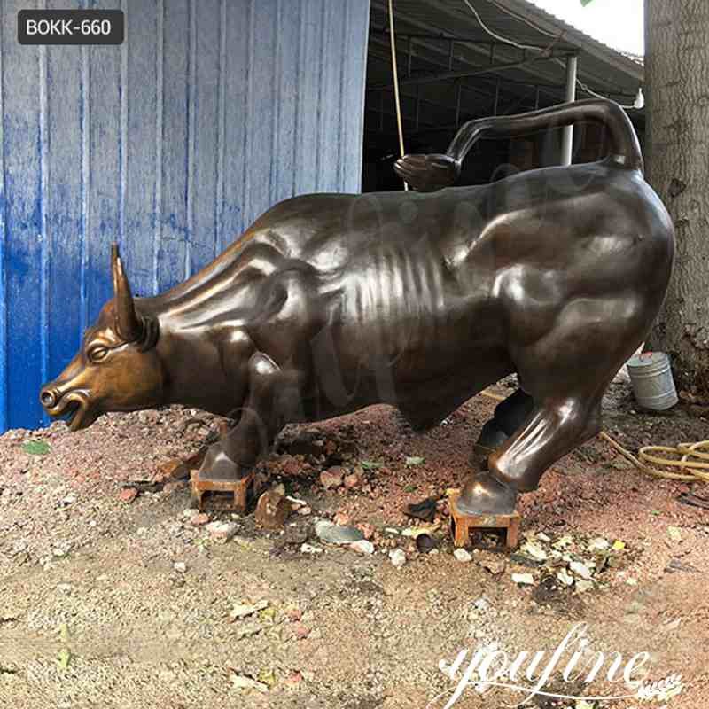 Famous Outdoor Casting Bronze Bull Statue Wall Street Replica for Sale BOKK-660