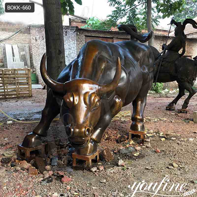 Famous Outdoor Casting Bronze Bull Statue Wall Street Replica for Sale BOKK-660