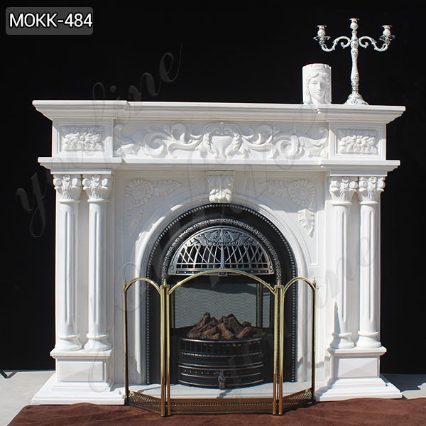 Exquisite Customized Hand carved French Design Marble Fireplace Supplier MOKK-484