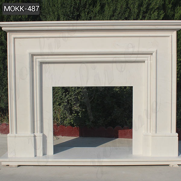 Simple Modern Stone Design White Outdoor Stone Fireplace for Sale MOKK-487