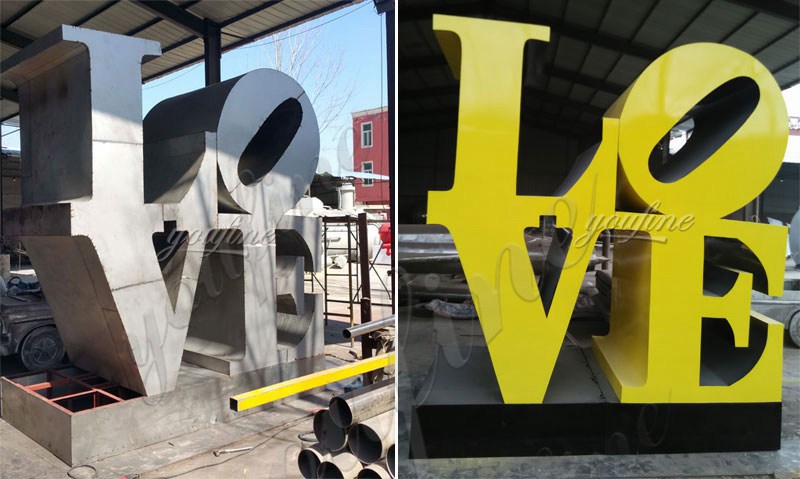 modern outdoor metal sculptures letter Love designs for our dutch friend