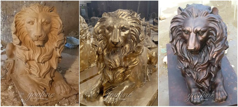 Casting Large Bronze Lion Statue for Garden