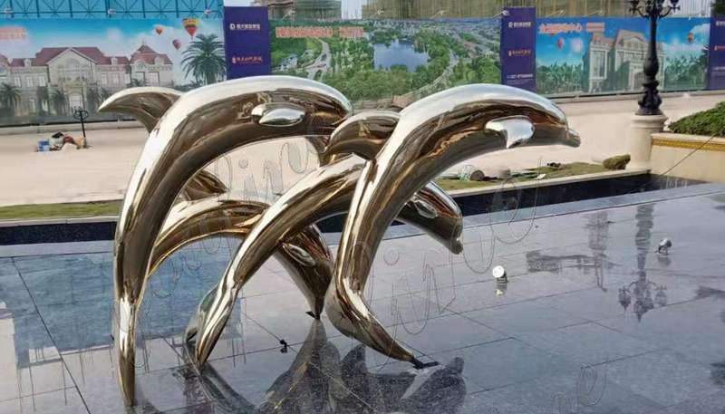 Large Stainless Steel Dolphin Sculptures for Sale