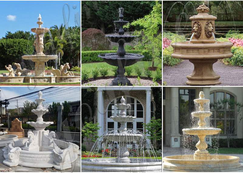 Three Tiered High Quality Marble Water Fountain Design