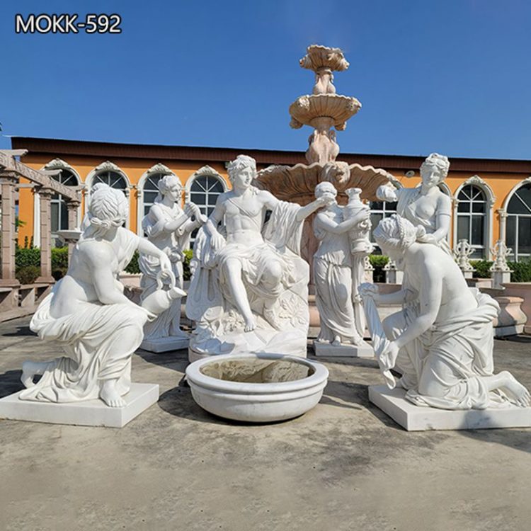 Hand Carved White Marble Apollo Bath Statues for Garden MOKK-592