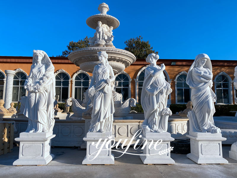 Life Size Natural White Marble Four Seasons Statues for Sale MOKK