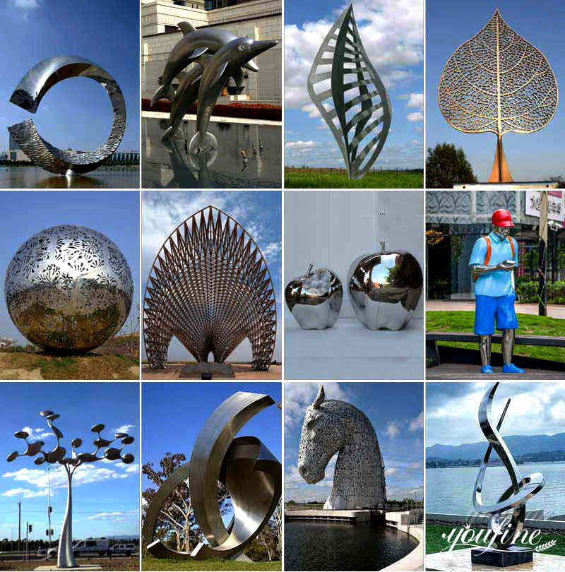 Large Outdoor Mirror Polished Stainless Steel Sculptures for Sale