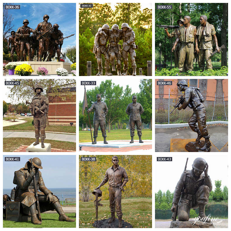 Life Size Bronze The Three Soldiers Statue
