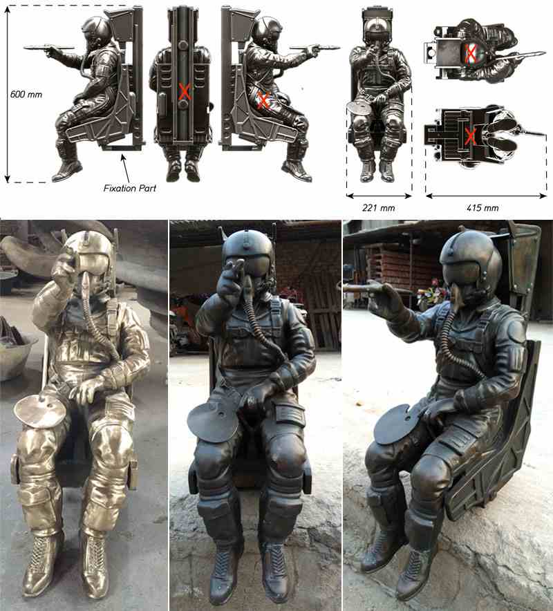 Bronze Spaceman Statue