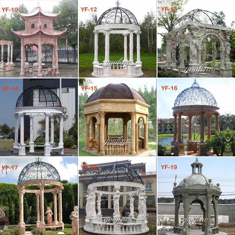 Customized White Marble Gazebo for Wedding Decoration MOKK-744