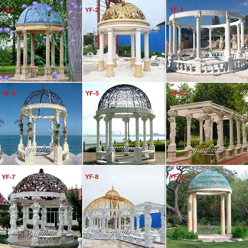 Customized White Marble Gazebo for Wedding Supplier MOKK-744