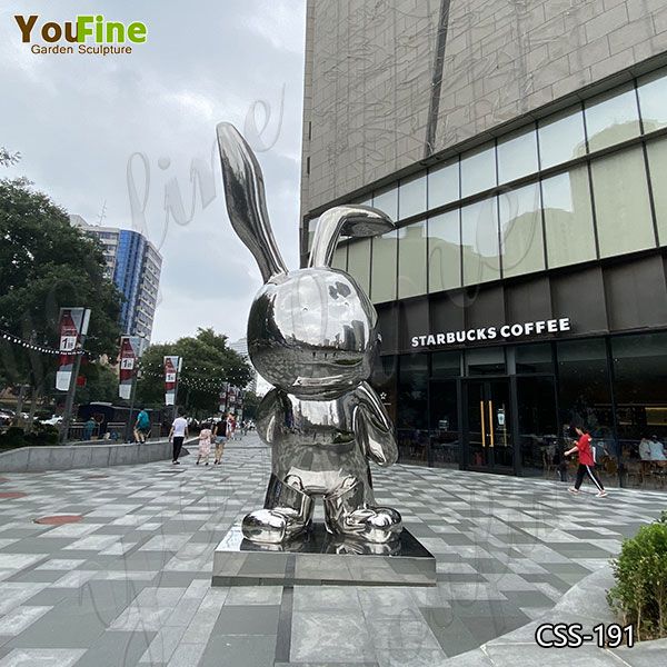 Large Abstract Stainless Steel Rabbit Sculpture for Garden Suppliers CSS-191