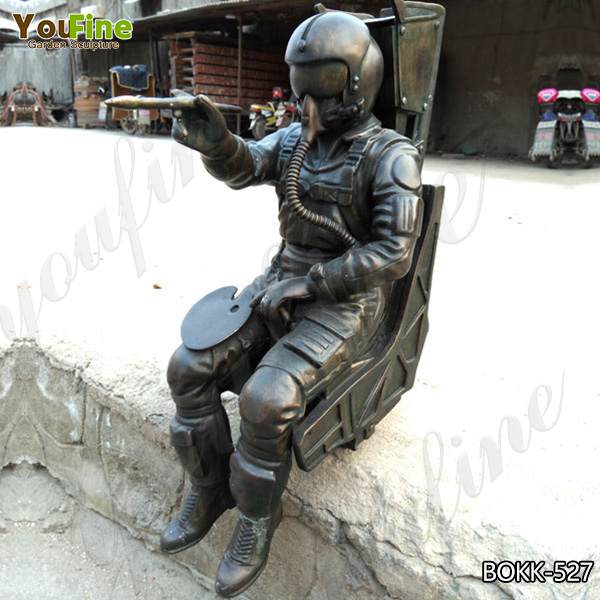 Life Size Customized Bronze Spaceman Military Statue Design for Sale BOKK-527
