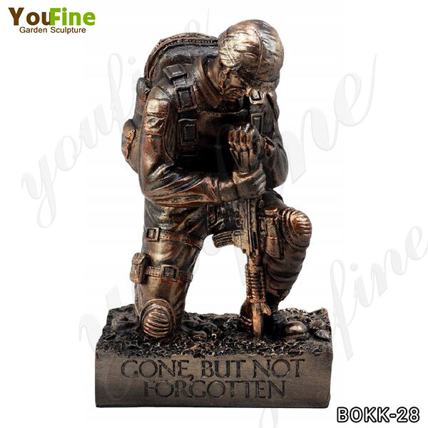 Life Size Outdoor Bronze Kneeling Soldier Sculpture for Sale BOKK-28