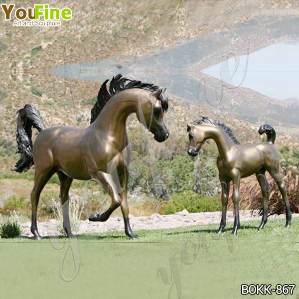Newly Design Outdoor Bronze Mare and Filly Sculptures Supplier B0KK-867
