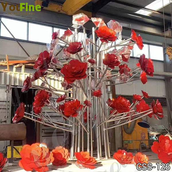 Outdoor Large Stainless Steel Flower Sculptures Manufacturers CSS-126