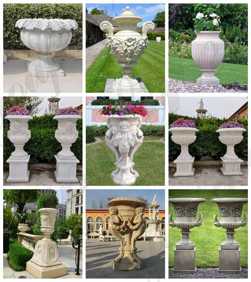 marble Flower Pots with Human for Sale MOKK-711