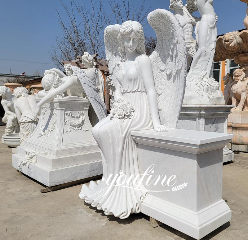 marble angel tombstone-01-YouFine Sculptue