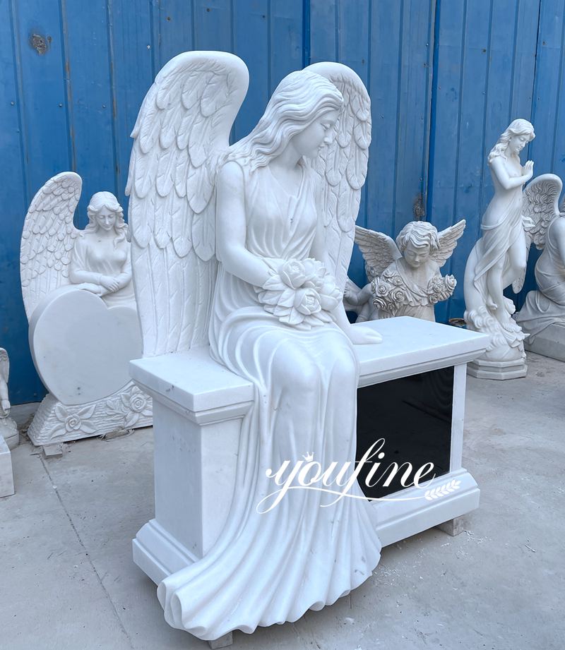 marble angel tombstone-YouFine Sculptue
