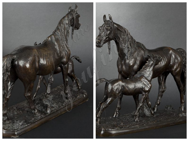 Bronze Mare and Foal Sculpture