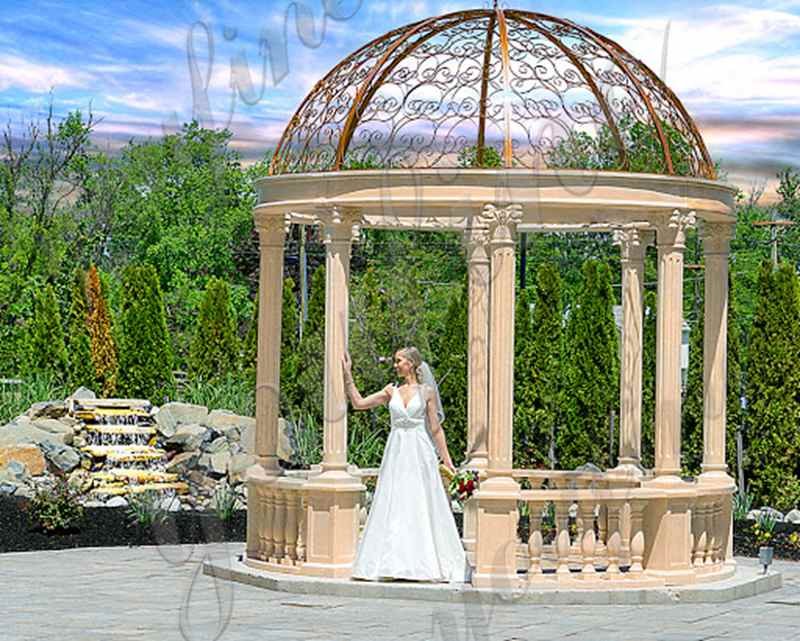 Customized White Marble Gazebo for Supplier MOKK-618