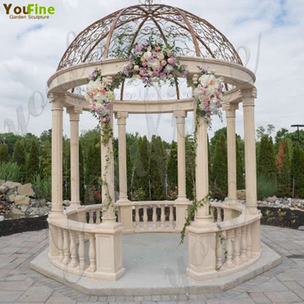 Customized White Marble Gazebo for Wedding Decoration Supplier MOKK-618