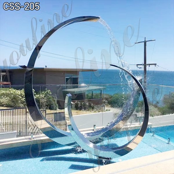 High Polished Outdoor Stainless Steel Pond Fountain Sculpture for Sale CSS-205