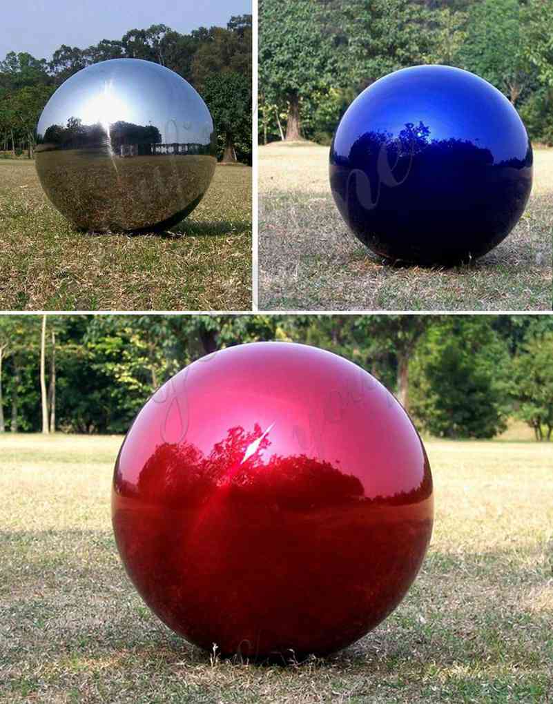 High polished outdoor garden modern metal art ball designs with different color for sales