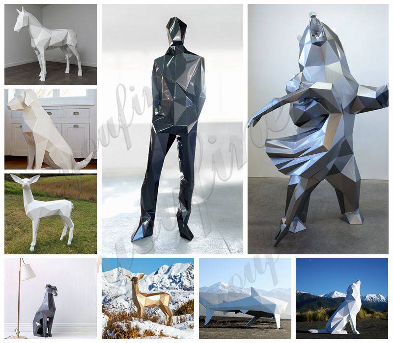 Life Size Abstract Stainless Steel animal Sculpture