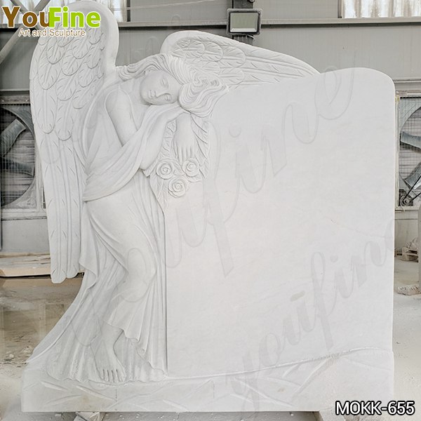 Marble Angel Memorial Headstones China Supplier MOKK-655