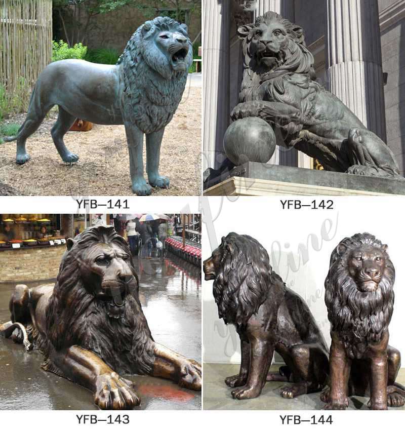 Outdoor Antique Bronze Lion Family Wildlife Animals Sculptures for Sale Other Designs