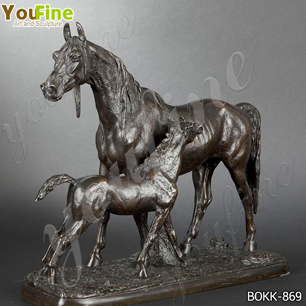 Popular Large Size Bronze Mare and Foal Sculptures Design for Sale BOKK-869