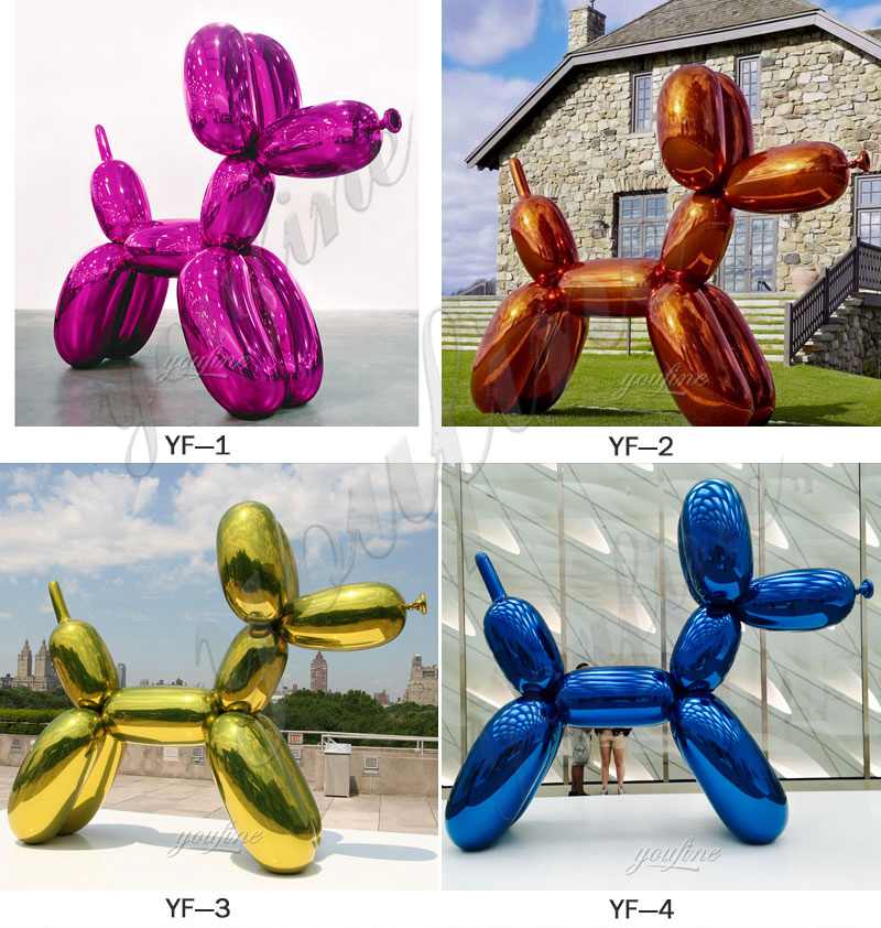 modern famous metallic balloon animals jeff koons balloon dog colorful design for sale