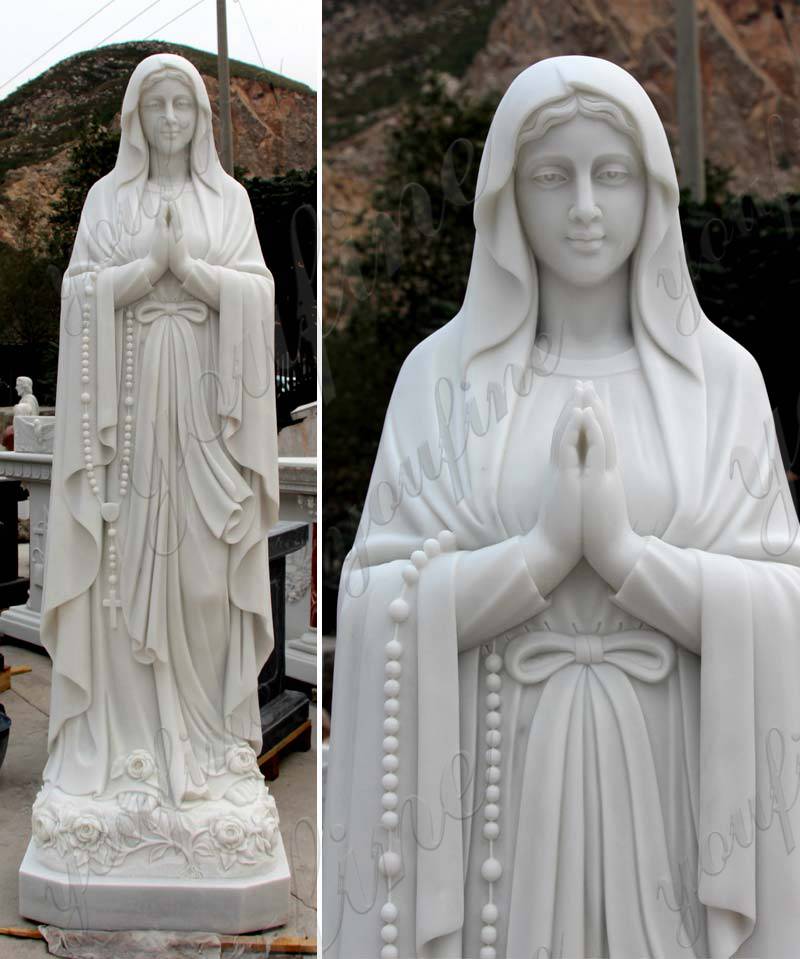 Catholic Life Size White Marble Lourdes Statue for Sale
