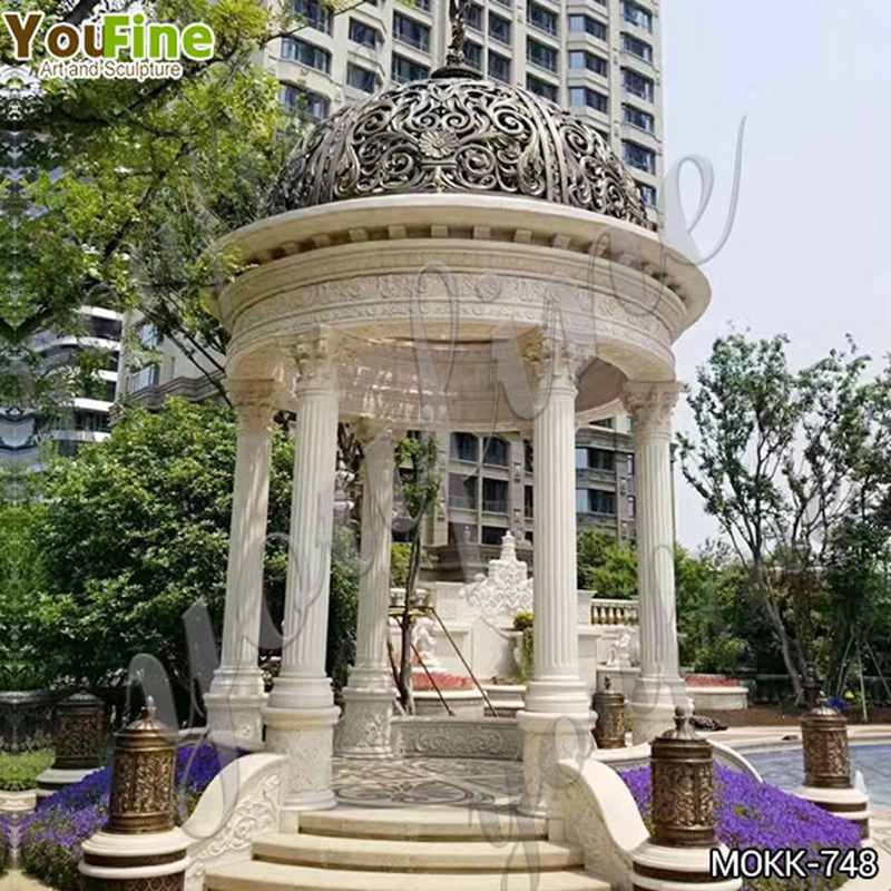 Customized White Marble Gazebo for Decoration