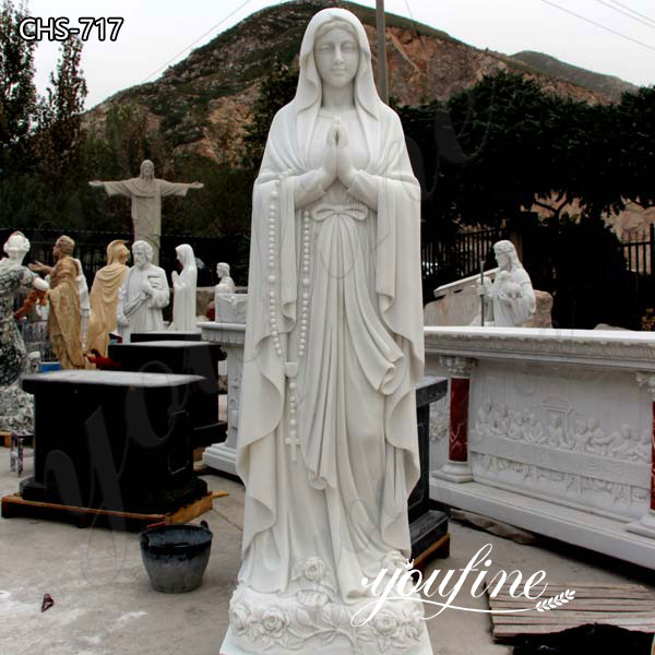 Hot Selling Catholic Life Size White Marble Lourdes Statue for Sale CHS-717