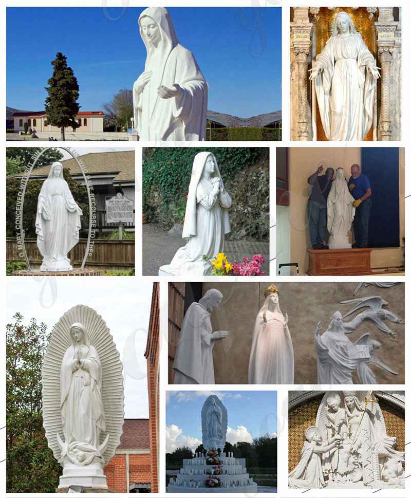 Hot Selling Life Size White Marble Lourdes Statue