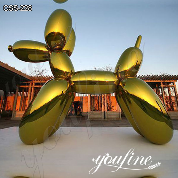 Large Jeff Koons’s Yellow Metal Balloon Dog Sculpture for Sale CSS-228