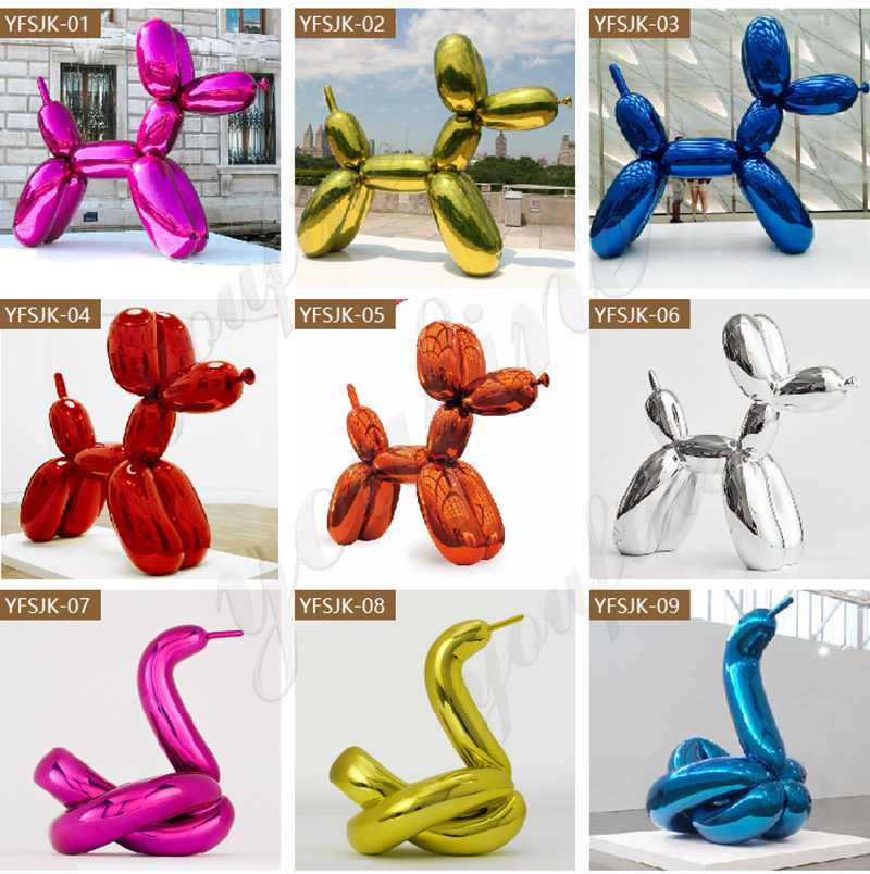 stainless steel balloon dog sculptures