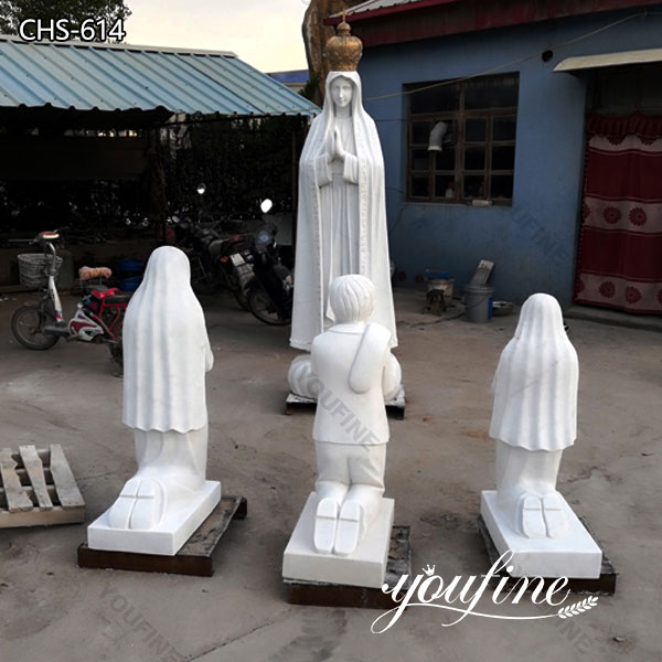 Catholic Marble Our Lady of Fatima Statue for Sale and Three Children CHS-614