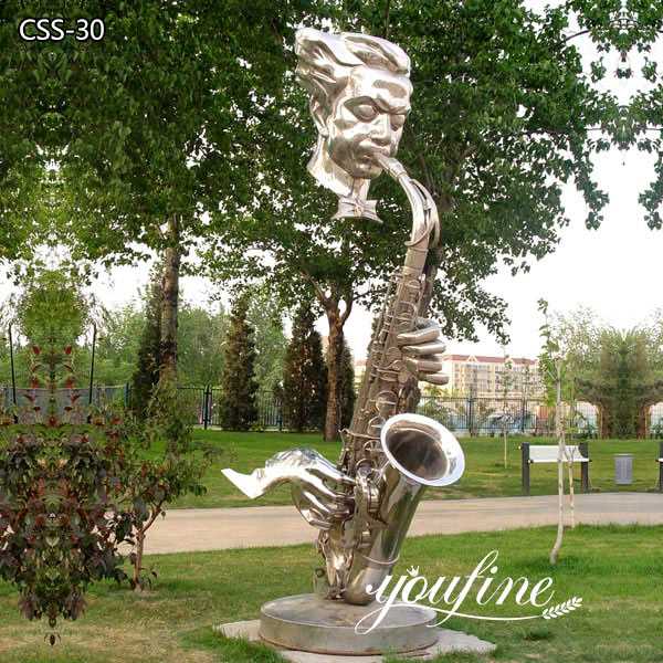 Garden Decor Abstract Modern Metal Saxophone Musician Sculptures for Sale CSS-30
