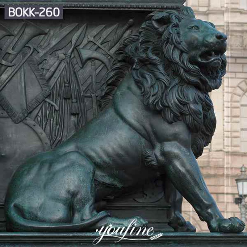 Antique Large Bronze Lion Statue for Front Porch Supplier BOKK-260