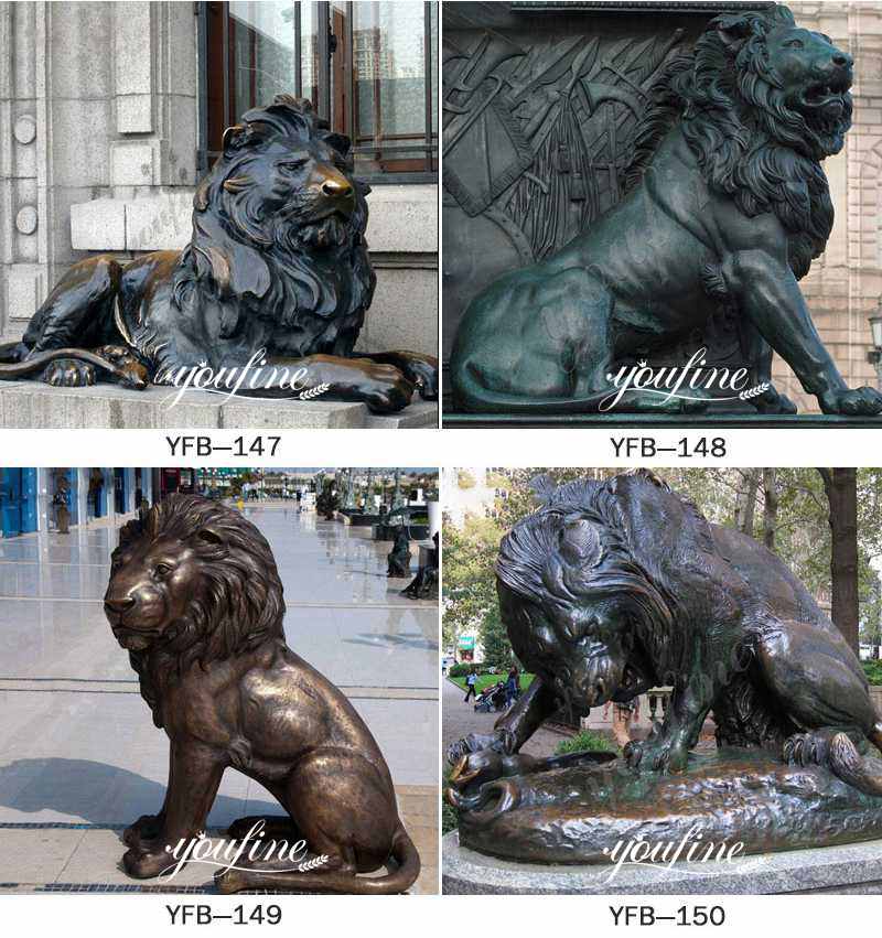 Antique Large Bronze Lion Statue for Front Porch Supplier BOKK-260