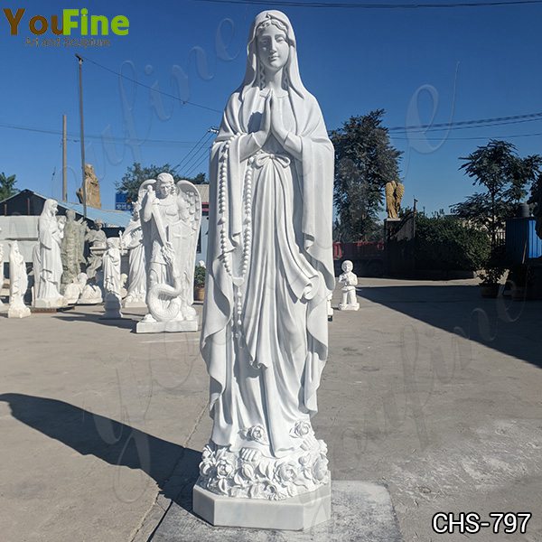 Catholic White Marble Our Lady of Lourdes Statue for Sale for Church CHS-797