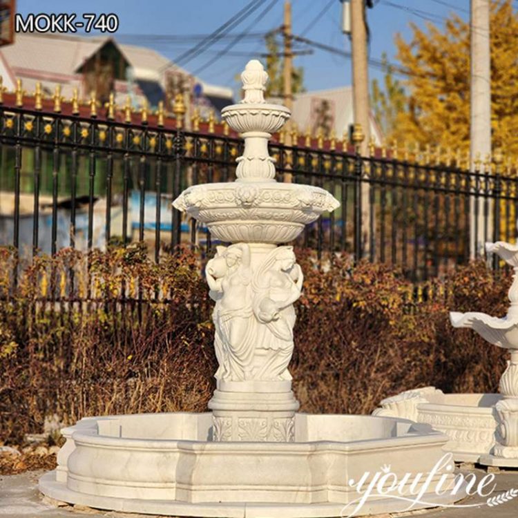 Outdoor Garden Marble Fountain with Woman Angel Factory MOKK-740