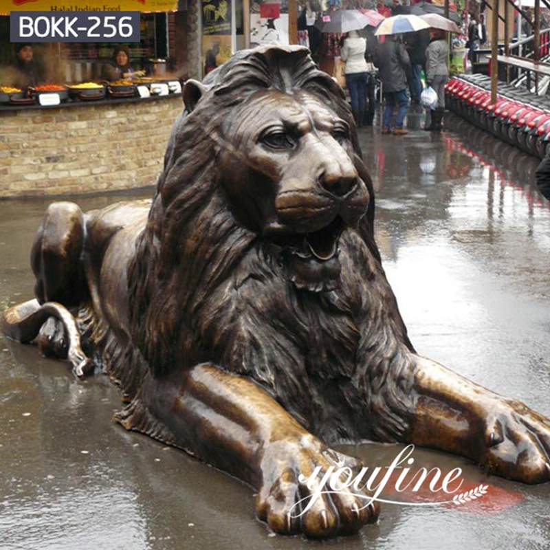 Front Porch Outdoor Bronze Lion Statue for Sale BOKK-256