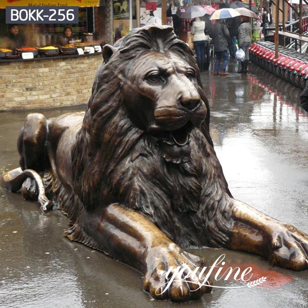 Front Porch Outdoor Bronze Lion Statue for Sale BOKK-256