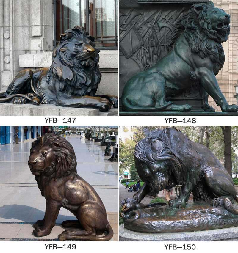 Front Porch Outdoor Bronze Lion Statue for Sale More Designs 